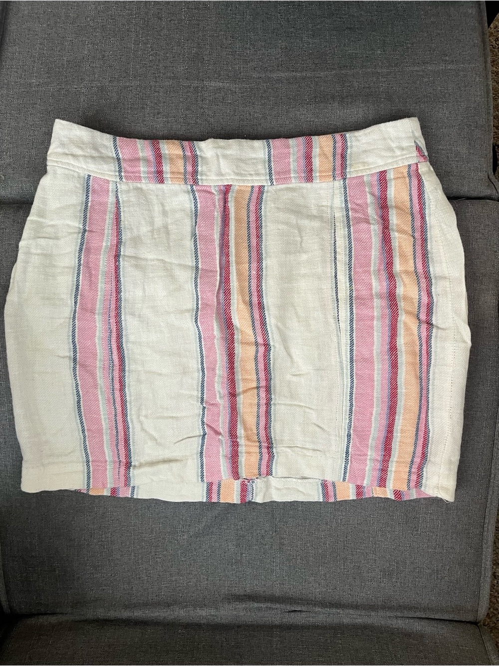 Striped Pink & Cream Mini Skirt - Casual Summer Style